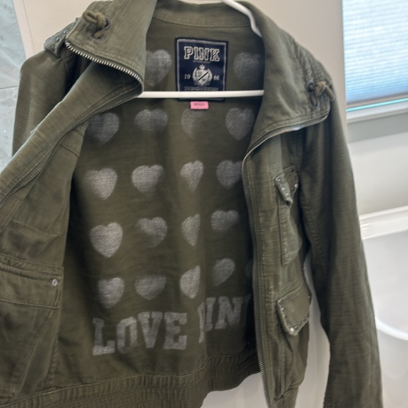 PINK Green Military Style Jacket - Picture 4 of 4